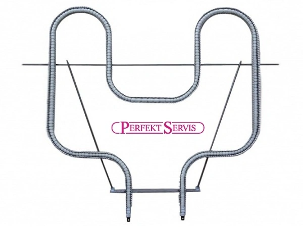 Těleso topné dolní 1100W délka - 36cm, šířka - 35,5cm,délka příruby -12,6cm