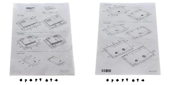 Fixing mat. set ind. hobs n/shown